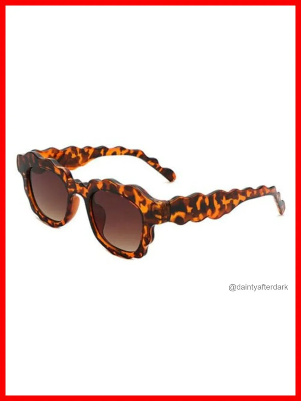 Unique Irregular Wave-Shaped Square Sunglasses with UV400 Protection